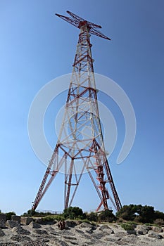 Messina Ã¢â¬â Traliccio di Torre Faro dalla spiaggia di Capo Peloro photo